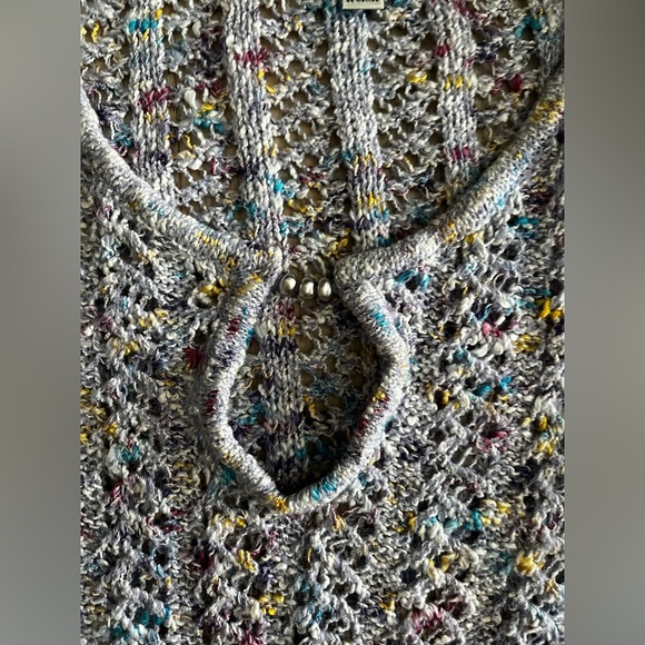 St. John Sport Women’s Wool Blend Open Knit Pastel Rainbow Sweater - Size Small - Picture 3 of 9